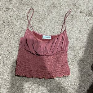 red/pink cropped tank top